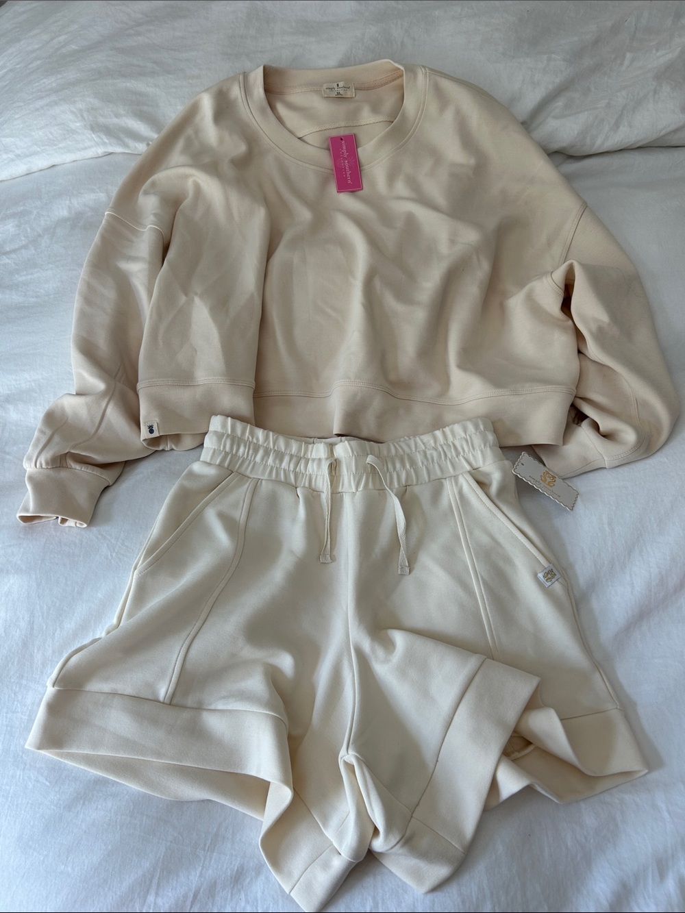 New simply southern Cream matching two piece athleisure set